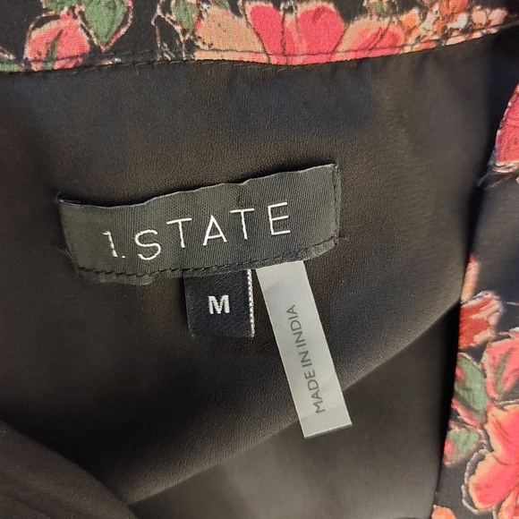 1. STATE Sheer Floral Fuchsia Pink & Black Ruffle Babydoll Spring Summer Dress - Picture 13 of 15